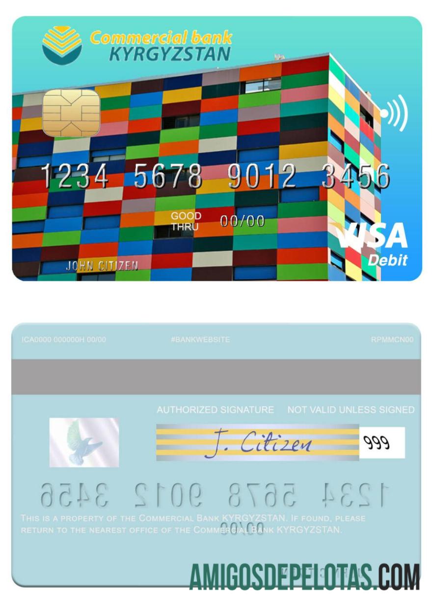 Kyrgyzstan Commercial Bank KYRGYZSTAN Visa Debit Card sample
